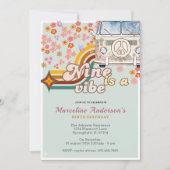 Nine is een Vibe Daisy Van Floral 9e verjaardag Kaart (Voorkant)