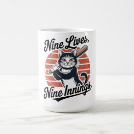 Nine Lives Nine Innings Baseball Cat  Koffiemok