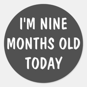 NINE maand Oude Baby Ronde Sticker