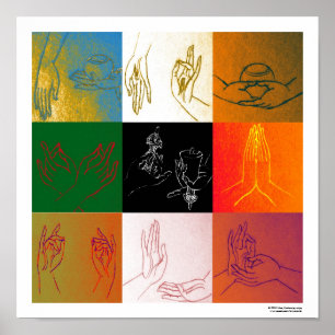Nine Mudras Poster A is niet vertaald omdat het ge