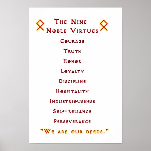 Nine Noble Virtues Poster (Voorkant)