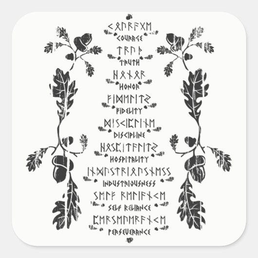 Nine Noble Virtues Sticker (Voorkant)