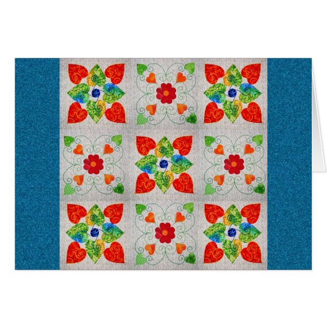Nine Patch Heart Quilt (Voorkant Horizontaal)