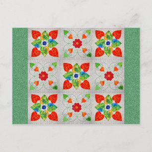 Nine Patch Heart Quilt Briefkaart