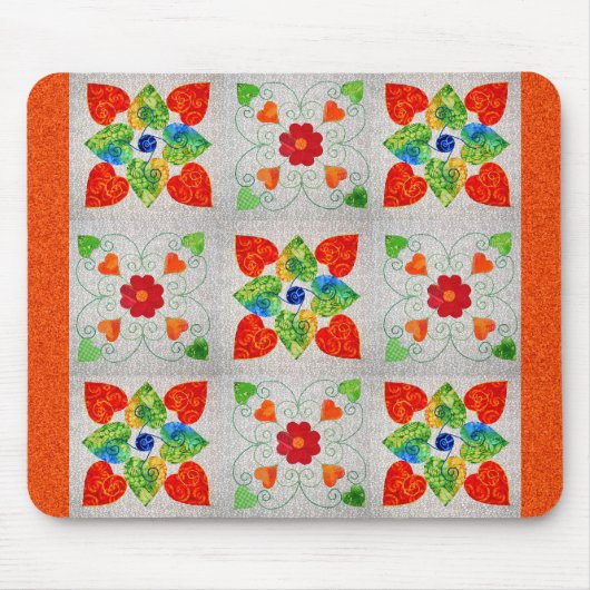 Nine Patch Heart Quilt Muismat (Voorkant)