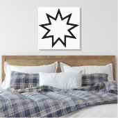 Nine-Pointed Star (symbool van de Bahai Faith) Canvas Afdruk (Insitu (Slaapkamer))