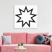 Nine-Pointed Star (symbool van de Bahai Faith) Canvas Afdruk (Insitu (Woonkamer))