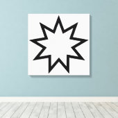 Nine-Pointed Star (symbool van de Bahai Faith) Canvas Afdruk (Insitu (Houten vloer))