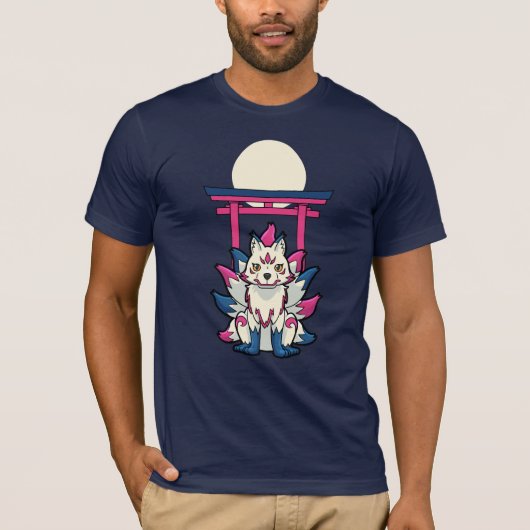 Nine-Tailed Kitsune Fox- Fun Yokai T-shirt (Voorkant)
