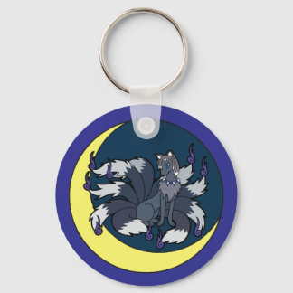 Nine-verzilverfox (Kitsune) Sleutelhanger