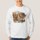 Nineties  Buck en Doe Deer Vrouwen & Mannen T-shirt (Voorkant)