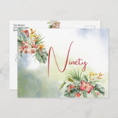 Ninetieth 90e anniversaire Invitation florale trop (Devant / Derrière)