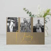 Ninetieth 90th Homme Birthday Photo Invitation (Debout devant)