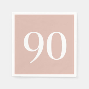 Ninetieth Birthday Blush Cocktail Napkins Servet