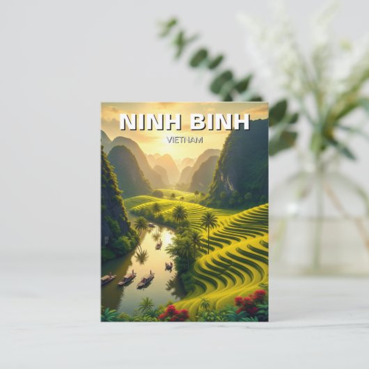 Ninh Binh Vietnam Reizen Briefkaart (Staand voorkant)
