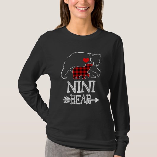 Nini Beer Buffalo Pset-kerstfamilie Pajama T-shirt (Voorkant)