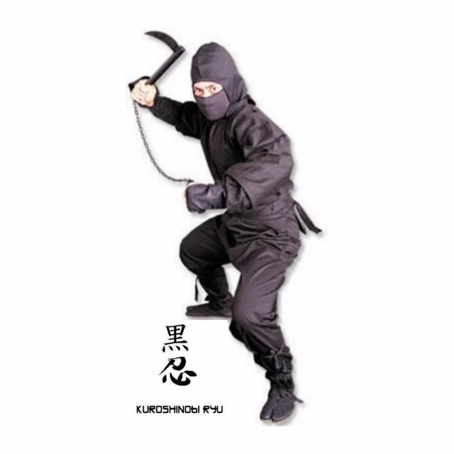 ninja-aansluiting, beeldhouwwerk staand fotobeeldje  (Voorkant)