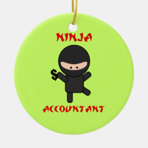 Ninja Accountant met Dollar Sign Keramisch Ornament
