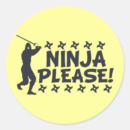 Ninja Alsjeblieft Ronde Sticker (Voorkant)