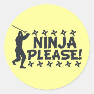 Ninja Alsjeblieft Ronde Sticker