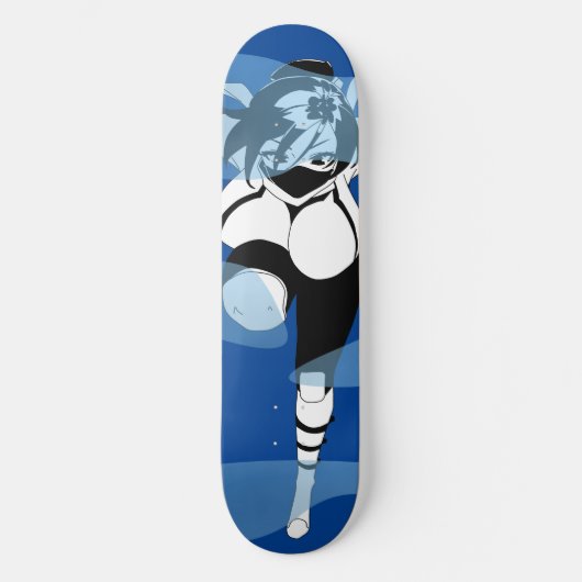 Ninja Anime Girl in the Mist Skateboard Deck (Recto)