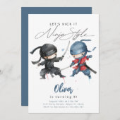 Ninja Anniversaire Invitation Arts Martiaux Annive (Devant / Derrière)