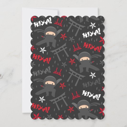 Ninja Anniversaire Invitation Karate Anniversaire (Dos)