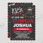 Ninja Anniversaire Invitation Karate Anniversaire (Devant / Derrière)