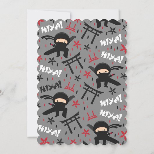 Ninja Anniversaire Invitation Karate Anniversaire (Dos)