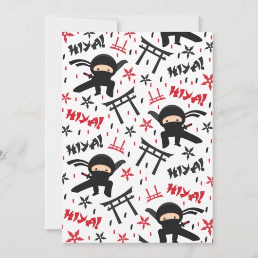 Ninja Anniversaire Invitation Karate Anniversaire (Dos)