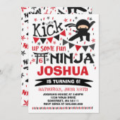 Ninja Anniversaire Invitation Karate Anniversaire (Devant / Derrière)