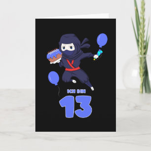 NINJA BIRTHDAY 13 13th Birthday Boy Comic Lover Kaart