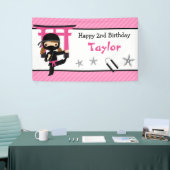 Ninja Birthday Banner Backdrop Girls Light Brown (Beurs)