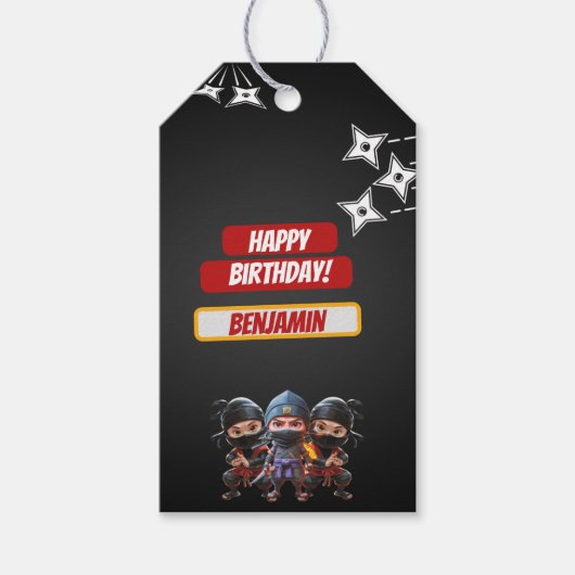 Ninja Birthday Cadeaulabel (Voorkant)