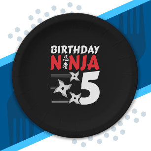Ninja Birthday Party - Birthday Ninja 5 Papieren Bordje