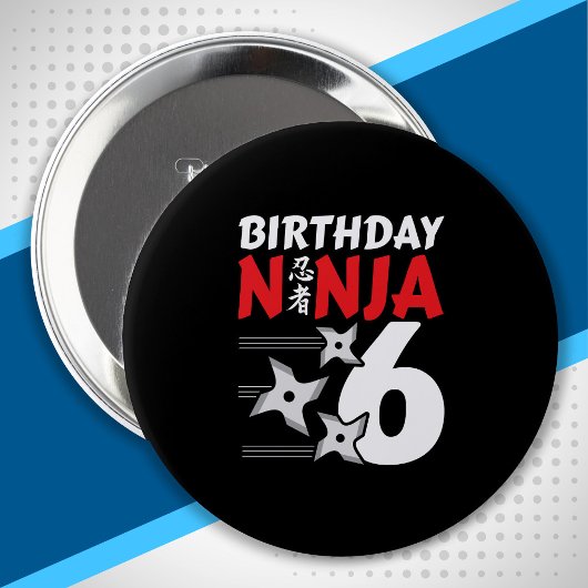 Ninja Birthday Party - Birthday Ninja 6 Ronde Button 4,0 Cm