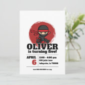 Ninja Birthday Party Invitation (Debout devant)
