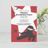 Ninja Birthday Party Invitation Kaart (Staand voorkant)