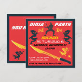Ninja Birthday Party Invitations Kaart (Voorkant / Achterkant)