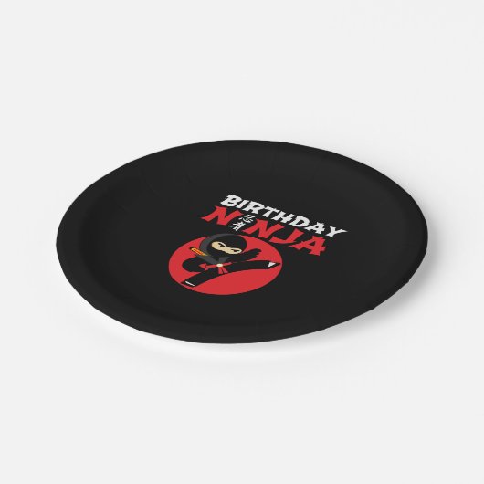 Ninja Birthday Party Theme - Birthday Ninja Design Papieren Bordje (Gekanteld)