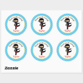Ninja Birthday Stickers Personalized Boy Favors (Vel)