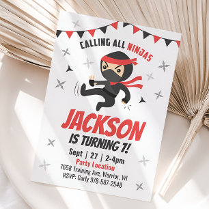 Ninja Birthday Uitnodiging