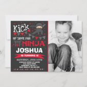 Ninja Birthday Uitnodiging Karate Birthday Party (Voorkant)