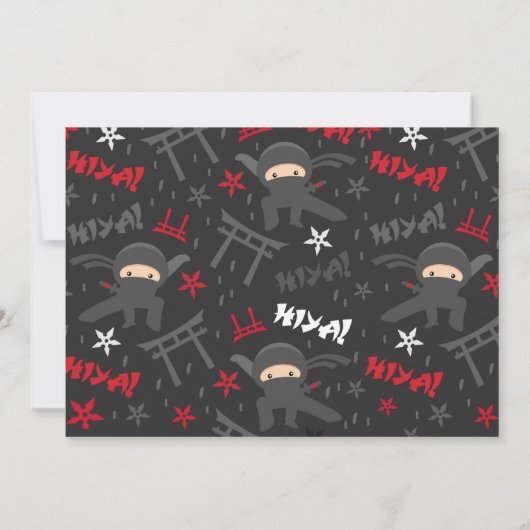 Ninja Birthday Uitnodiging Karate Birthday Party (Achterkant)