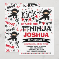 Ninja Birthday Uitnodiging Karate Birthday Party