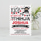Ninja Birthday Uitnodiging Karate Birthday Party (Staand voorkant)