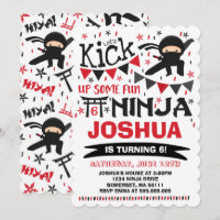 Ninja Birthday Uitnodiging Karate Birthday Party