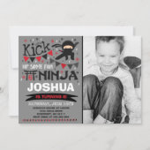 Ninja Birthday Uitnodiging Karate Birthday Party (Voorkant)