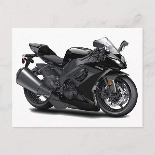 Ninja Black Bike Briefkaart (Voorkant)