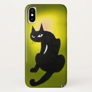 NINJA BLACK CAT Bright Geel iPhone X Hoesje